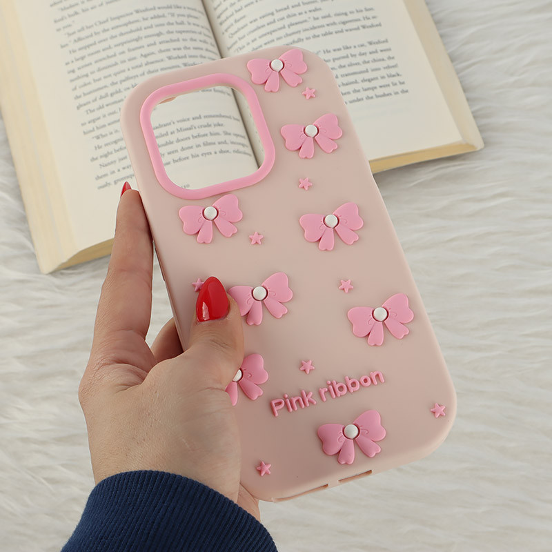 قاب سیلیکونی شیائومی Redmi Note 13 4G برجسته طرح Pink Ribbon