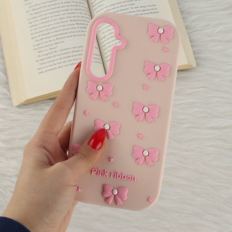 قاب سیلیکونی سامسونگ Galaxy A55 برجسته طرح Pink Ribbon