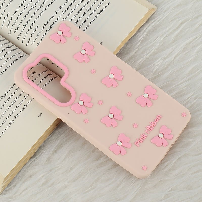 قاب سیلیکونی سامسونگ Galaxy S24 Ultra برجسته طرح Pink Ribbon