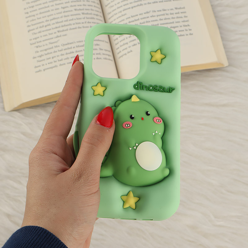 قاب سیلیکونی فیجت دار آیفون iPhone 16 Pro برجسته طرح Dinosaur