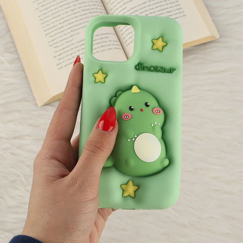 قاب سیلیکونی فیجت دار آیفون iPhone 13 / 14 برجسته طرح Dinosaur