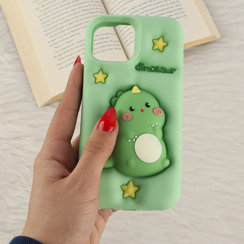 قاب سیلیکونی فیجت دار آیفون iPhone 13 / 14 برجسته طرح Dinosaur