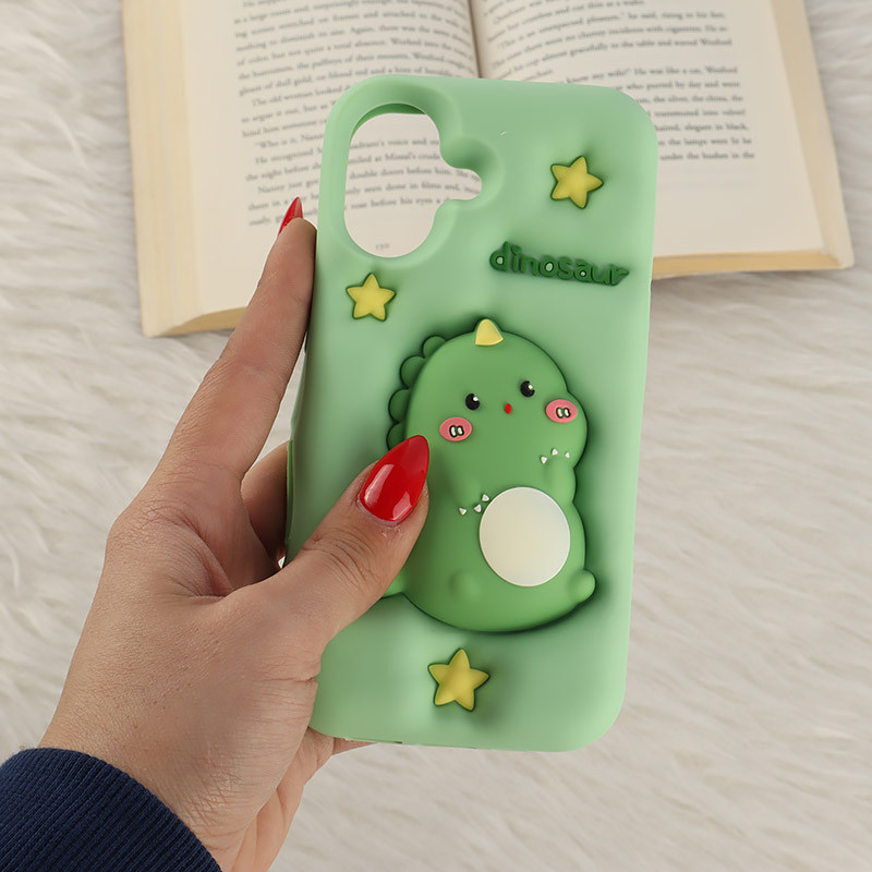 قاب سیلیکونی فیجت دار آیفون iPhone 16 برجسته طرح Dinosaur