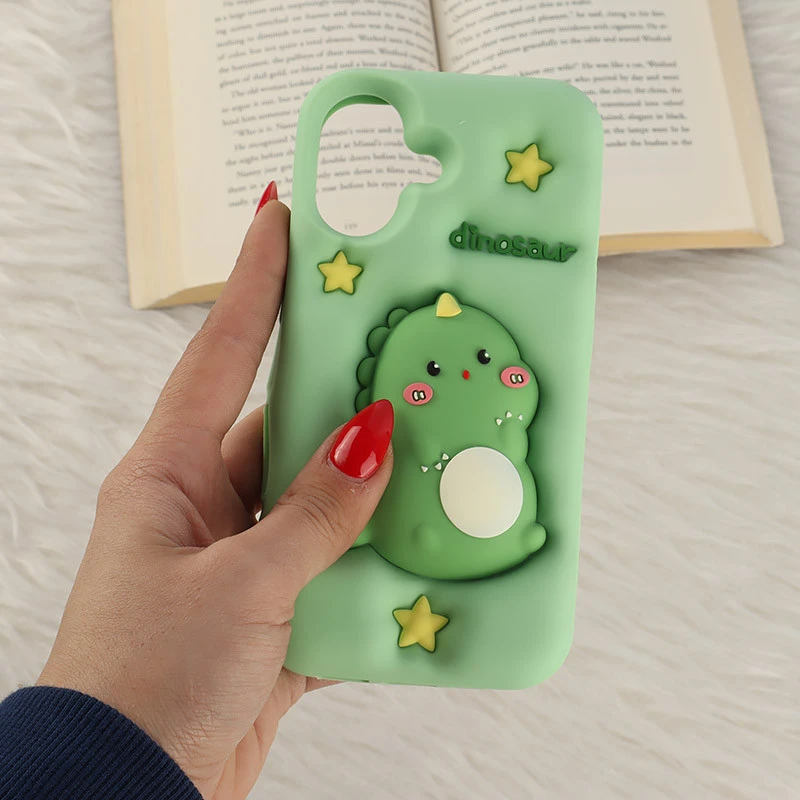 قاب سیلیکونی فیجت دار آیفون iPhone 16 برجسته طرح Dinosaur