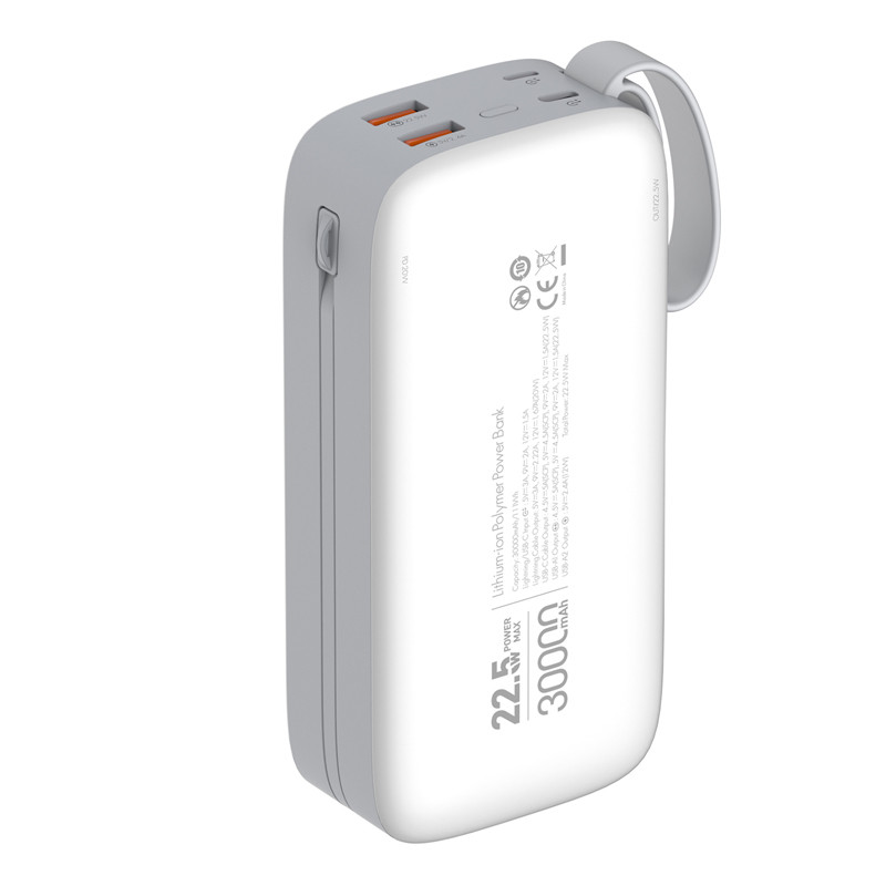 پاور بانک فست شارژ الدینیو PQ30 QC3.0 PD3.0 22.5W ظرفیت 30000 میلی آمپر ساعت