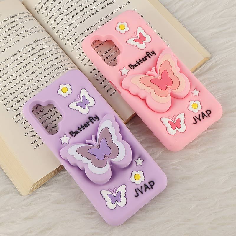 قاب سیلیکونی سامسونگ Galaxy A13 4G پاپ سوکت دار طرح Butterfly