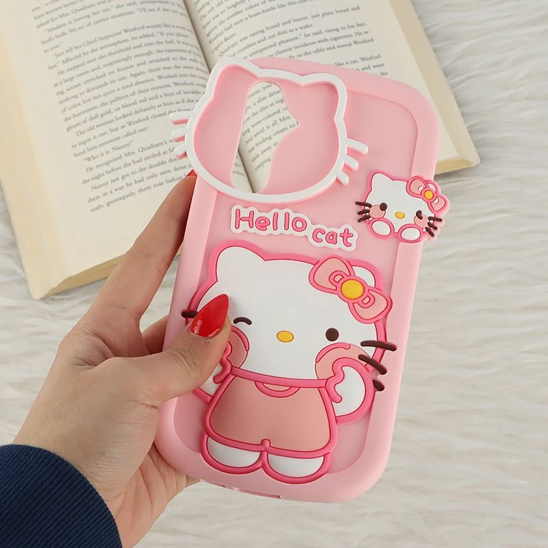 قاب سیلیکونی سامسونگ Galaxy A55 طرح Hello Cat Kitty