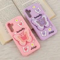 قاب سیلیکونی سامسونگ Galaxy A15 پاپ سوکت دار طرح Butterfly
