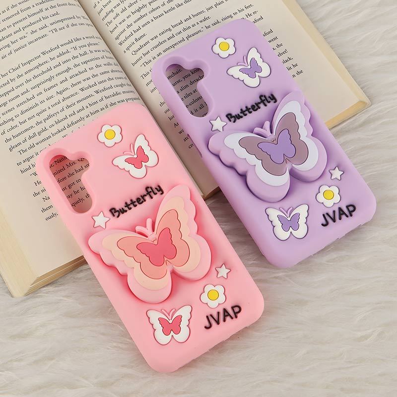 قاب سیلیکونی سامسونگ Galaxy A15 پاپ سوکت دار طرح Butterfly
