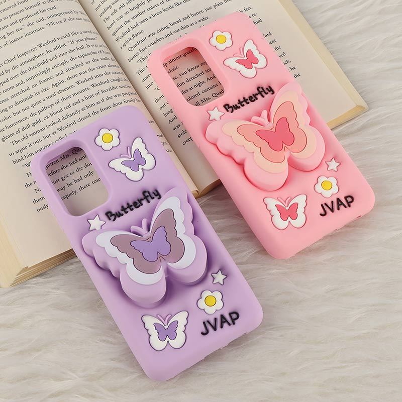 قاب سیلیکونی سامسونگ Galaxy A52 / A52s پاپ سوکت دار طرح Butterfly