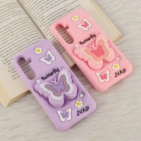 قاب سیلیکونی سامسونگ Galaxy A55 پاپ سوکت دار طرح Butterfly