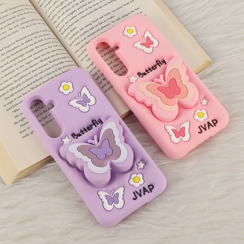 قاب سیلیکونی سامسونگ Galaxy A55 پاپ سوکت دار طرح Butterfly