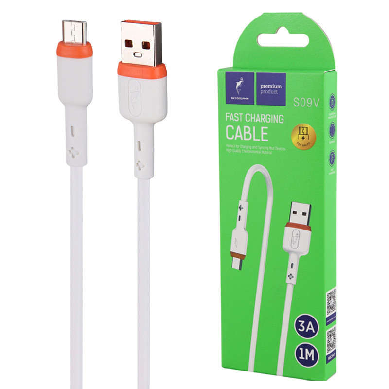 کابل فست شارژ میکرو یو اس بی Sky Dolphin S09V 3A 1m