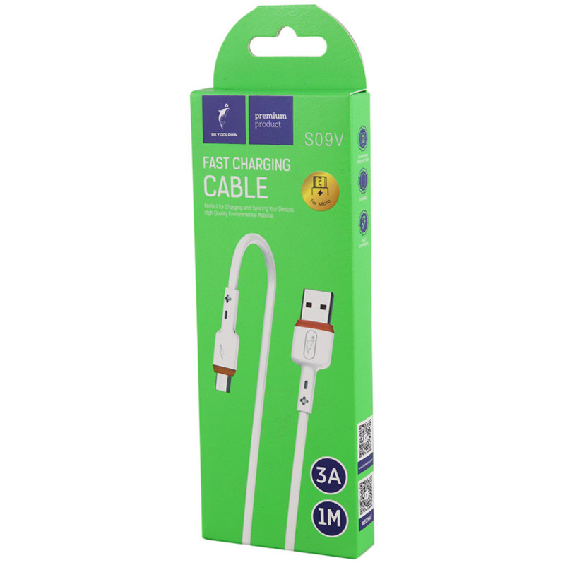 کابل فست شارژ میکرو یو اس بی Sky Dolphin S09V 3A 1m