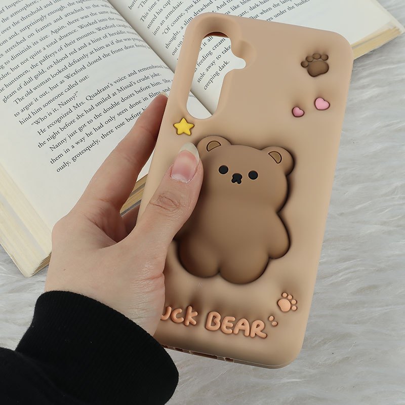 قاب سیلیکونی فیجت دار سامسونگ Galaxy A35 برجسته طرح Luck Bear