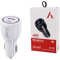 شارژر فندکی فست شارژ Ansel A-16 QC3.0 PD 48W