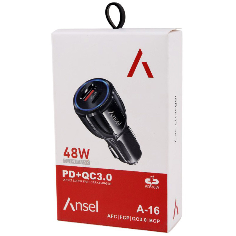 شارژر فندکی فست شارژ Ansel A-16 QC3.0 PD 48W