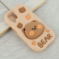 قاب سیلیکونی سامسونگ Galaxy A12 / M12 پاپ سوکت دار طرح Bear