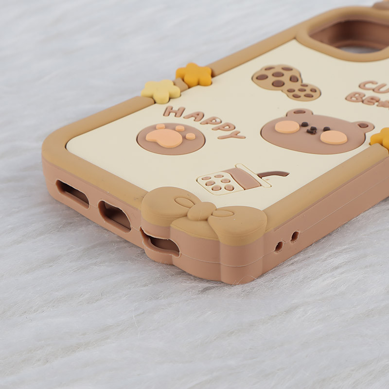 قاب عروسکی آیفون iPhone 11 طرح Cute Bear Happy