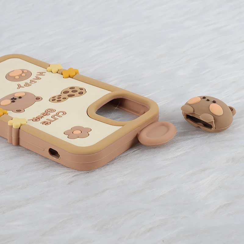 قاب عروسکی آیفون iPhone 11 طرح Cute Bear Happy