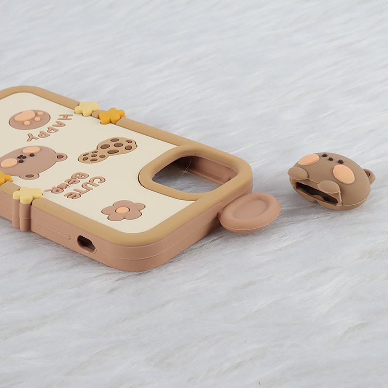 قاب عروسکی آیفون iPhone 11 طرح Cute Bear Happy