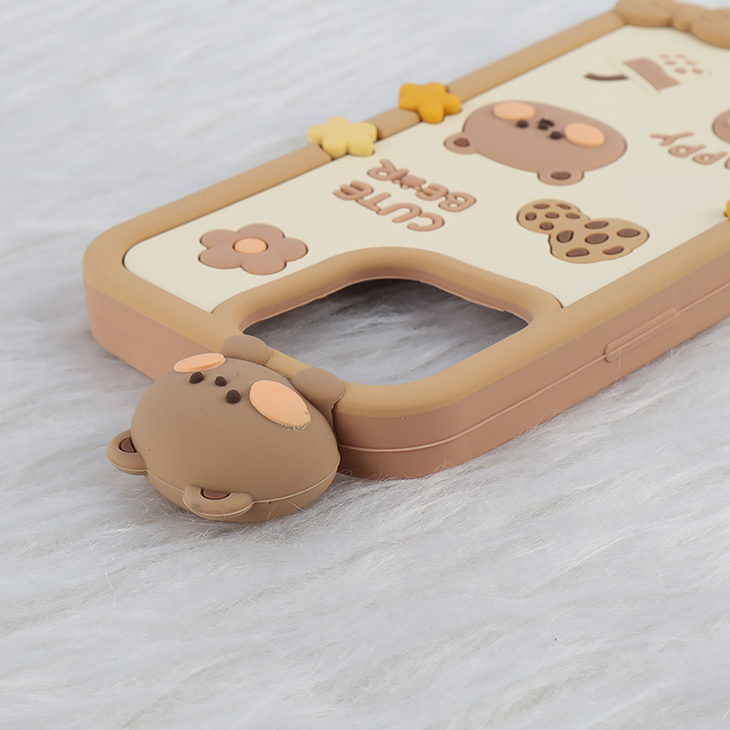 قاب عروسکی آیفون iPhone 16 Pro Max طرح Cute Bear Happy