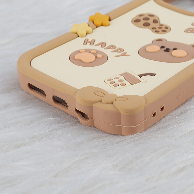 قاب عروسکی آیفون iPhone 16 Pro Max طرح Cute Bear Happy