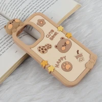 قاب عروسکی آیفون iPhone 13 Pro طرح Cute Bear Happy
