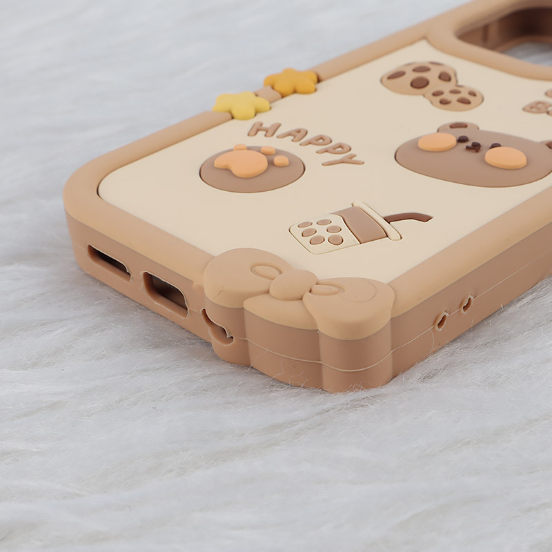 قاب عروسکی آیفون iPhone 13 Pro طرح Cute Bear Happy