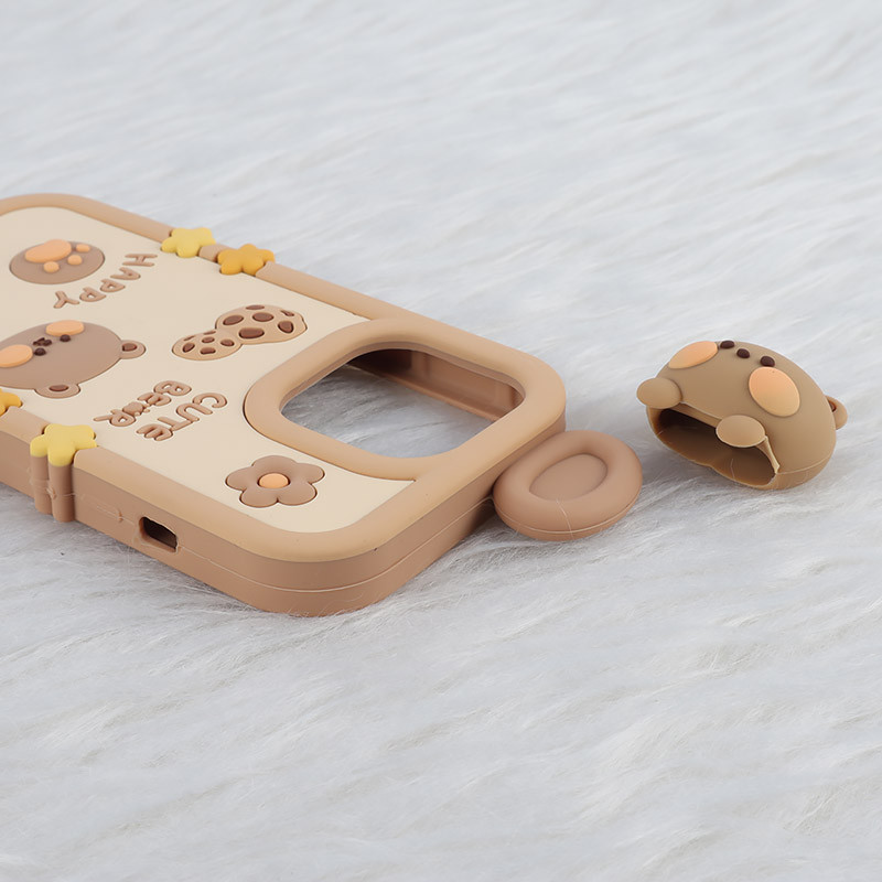 قاب عروسکی آیفون iPhone 13 Pro طرح Cute Bear Happy