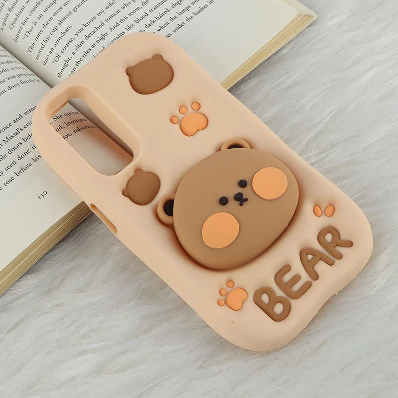 قاب سیلیکونی Vip Max سامسونگ Galaxy A15 پاپ سوکت دار طرح Bear