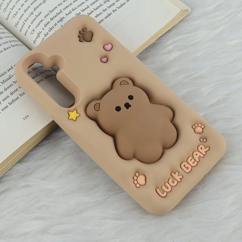 قاب سیلیکونی فیجت دار سامسونگ Galaxy A55 برجسته طرح Luck Bear