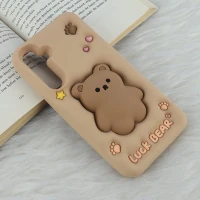 قاب سیلیکونی فیجت دار سامسونگ Galaxy A55 برجسته طرح Luck Bear