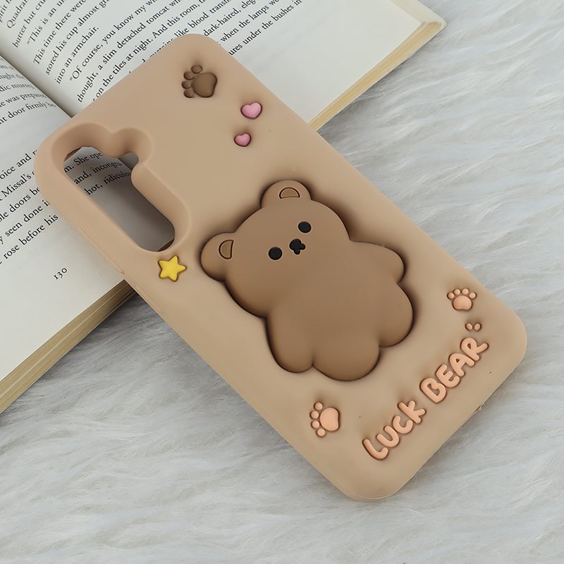 قاب سیلیکونی فیجت دار سامسونگ Galaxy A55 برجسته طرح Luck Bear