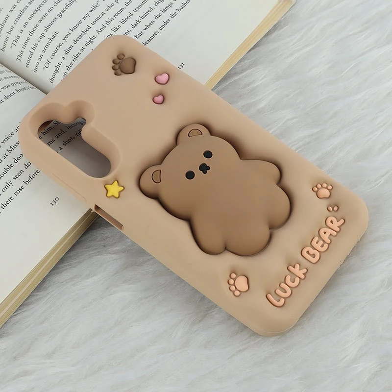 قاب سیلیکونی فیجت دار سامسونگ Galaxy A15 برجسته طرح Luck Bear