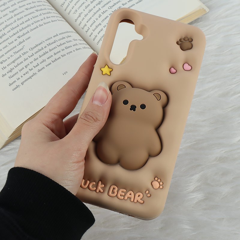قاب سیلیکونی فیجت دار سامسونگ Galaxy A15 برجسته طرح Luck Bear