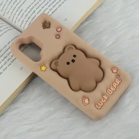 قاب سیلیکونی فیجت دار سامسونگ Galaxy A32 4G برجسته طرح Luck Bear