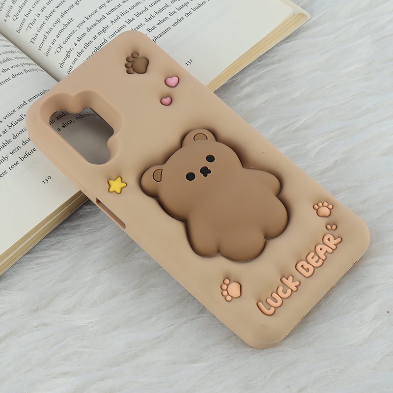 قاب سیلیکونی فیجت دار سامسونگ Galaxy A13 4G برجسته طرح Luck Bear