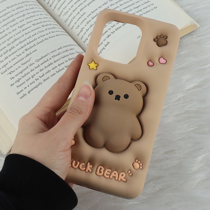قاب سیلیکونی فیجت دار شیائومی Redmi Note 13 4G برجسته طرح Luck Bear