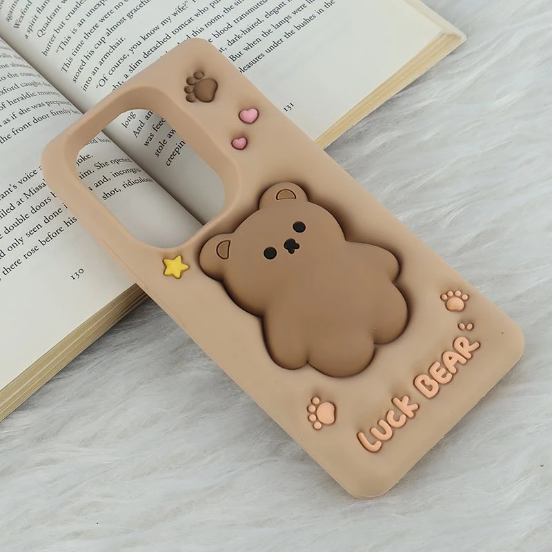 قاب سیلیکونی فیجت دار شیائومی Redmi Note 13 Pro 4G برجسته طرح Luck Bear