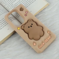 قاب سیلیکونی فیجت دار شیائومی Redmi Note 13 Pro 4G برجسته طرح Luck Bear
