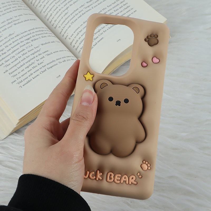 قاب سیلیکونی فیجت دار شیائومی Redmi Note 13 Pro 4G برجسته طرح Luck Bear