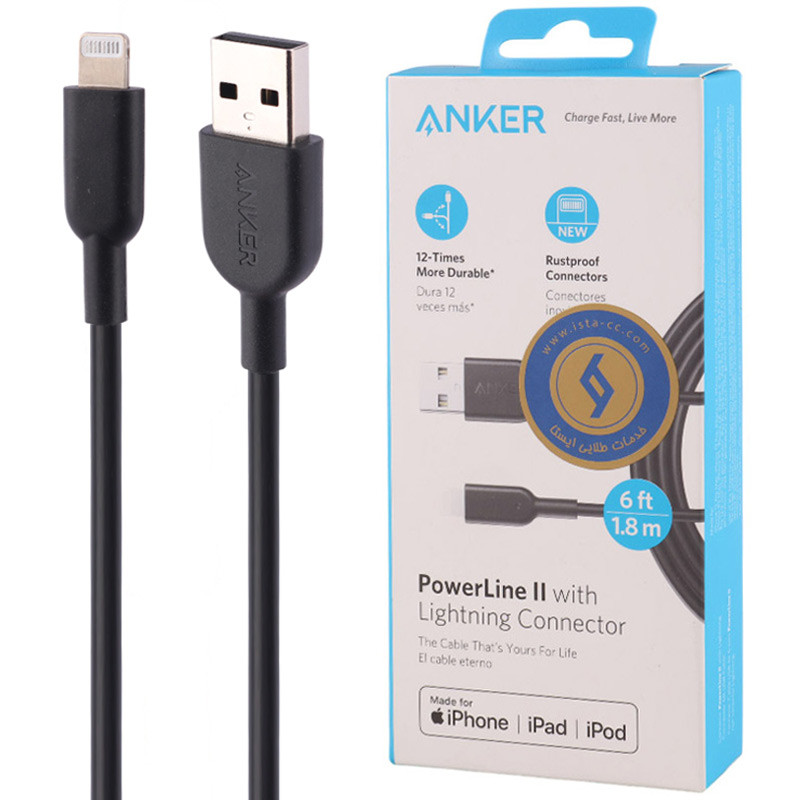 کابل آیفونی فست شارژ Anker PowerLine II A8433H12 1.8m