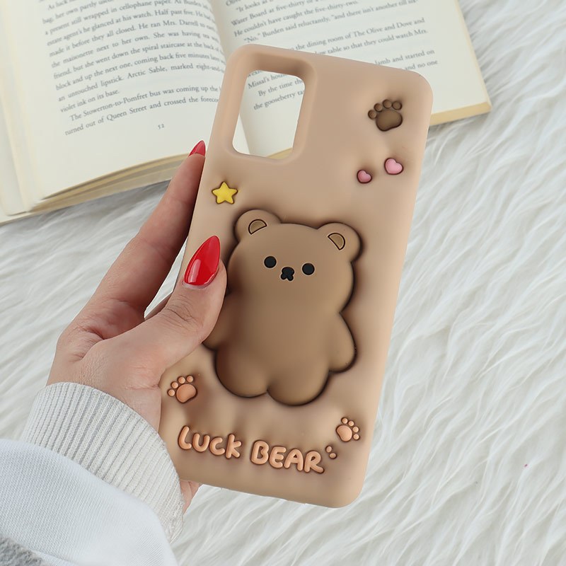 قاب سیلیکونی فیجت دار سامسونگ Galaxy A51 4G برجسته طرح Luck Bear