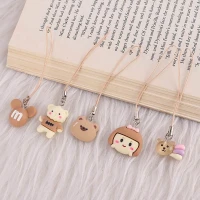 آویز فلش و موبایل فانتزی قهوه ای کرم