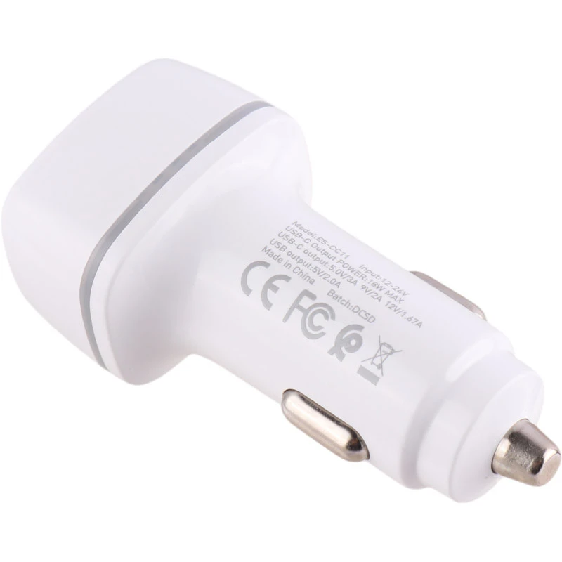 شارژر فندکی فست شارژ Earldom ES-CC11 PD 3A 18W + کابل تبدیل آیفونی