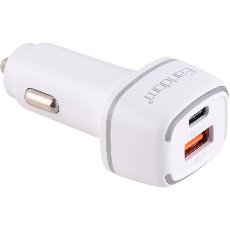 شارژر فندکی فست شارژ Earldom ES-CC11 PD 3A 18W + کابل تبدیل آیفونی