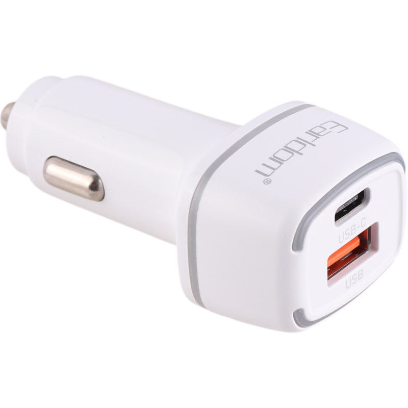 شارژر فندکی فست شارژ Earldom ES-CC11 PD 3A 18W + کابل تبدیل آیفونی
