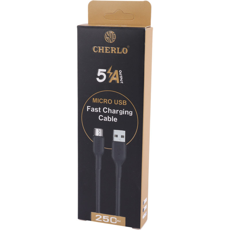 کابل کوتاه میکرو یو اس بی فست شارژ Cherlo CH-v8-SM10 5A 25cm