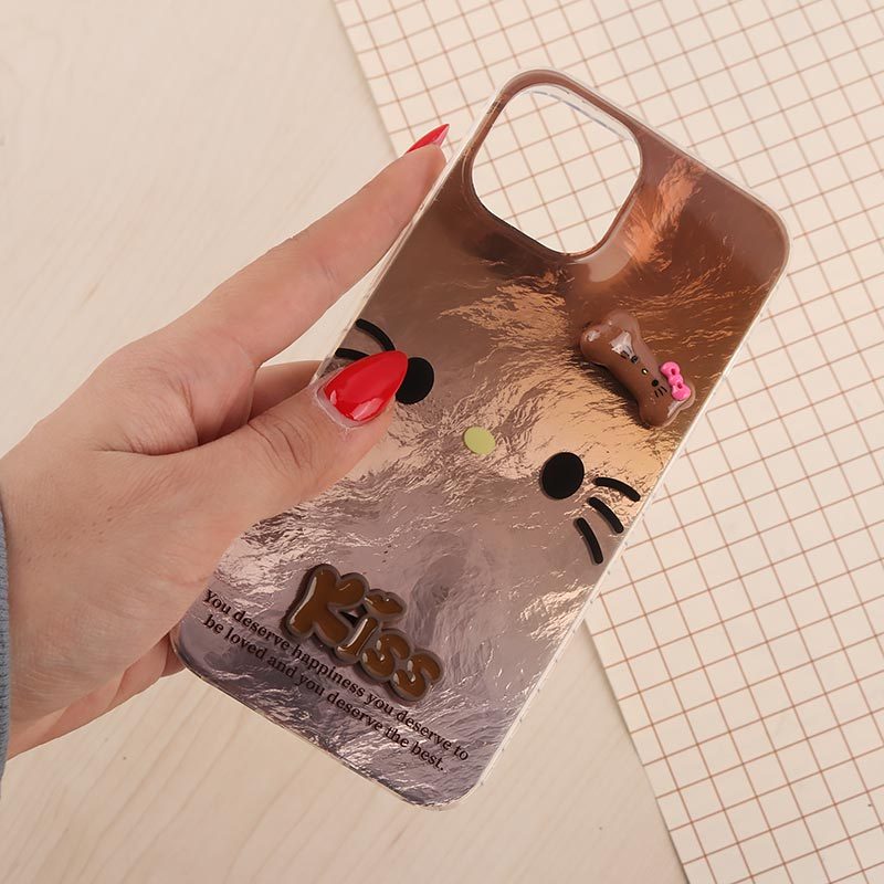قاب IMD آیفون iPhone 13 / 14 طرح Kitty Kiss برجسته براق